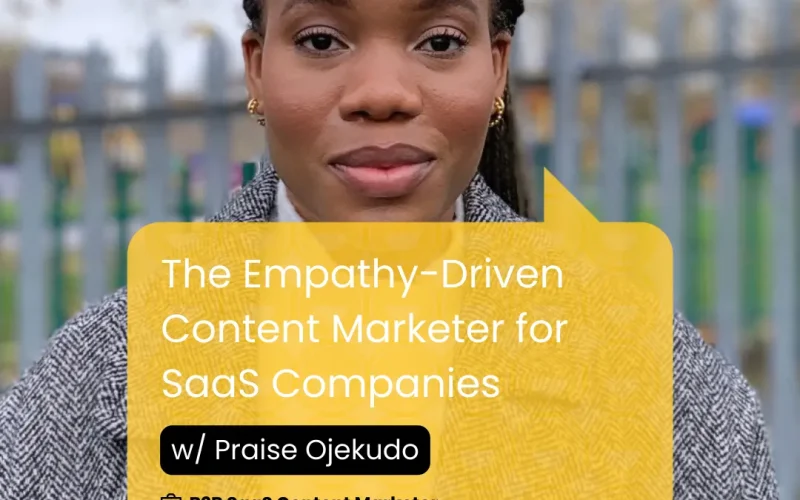 Praise Ojekudo, B2B SaaS Content Marketer interviews with Marketing Over Wine podcast